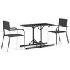 vidaXL 3 pcs conjunto de jantar para jardim preto