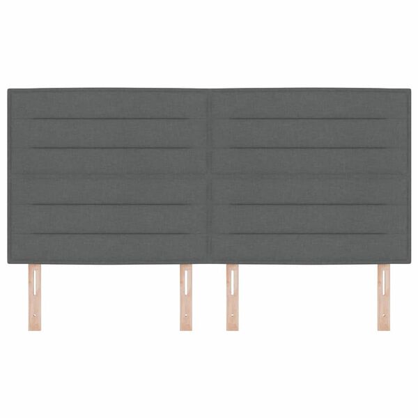 vidaXL Cabeceira com cabeceira Cinza Escuro 180 cm Couro Sint&eacute;tico