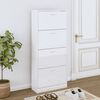 vidaXL Sapateira 63x24x147 cm derivados de madeira branco brilhante