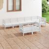 vidaXL 8 pcs conjunto lounge de jardim pinho maci&ccedil;o branco