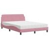 vidaXL Cama com colch&atilde;o Dover 120x200 cm veludo rosa