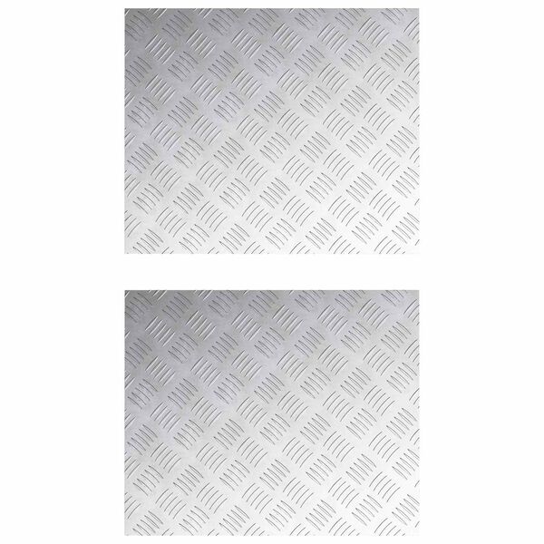 vidaXL Degrau Retangular 2 pcs Prateado 60 x 50 cm Alum&iacute;nio