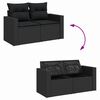 vidaXL Conjunto de Sof&aacute; de Jardim com almofada 13 pcs Preto vime PE