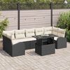 vidaXL Conjunto de Sof&aacute; de Jardim 8 pcs Preto Rattan de Polipropileno