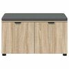 vidaXL Banco de Hall com almofada Carvalho Sonoma 80 x 46 x 46 cm