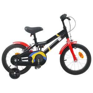 vidaXL Bicicleta infantil 12 Polegadas para 2-4 anos Preto e Vermelho