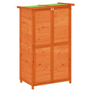 vidaXL Abrigo p/ ferramentas jardim 83x57x140 cm pinho maci&ccedil;o castanho