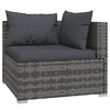 vidaXL 4 pcs conjunto lounge de jardim c/ almofadões vime PE cinzento