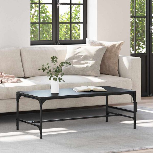 vidaXL Mesa de centro Carvalho Preto 100 x 50 x 35 cm