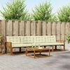 vidaXL Conjunto de Sof&aacute;s para Exterior 5 pcs Natural e Creme