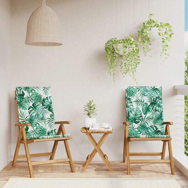 vidaXL Cadeiras de jardim reclin&aacute;veis c/ almofad&otilde;es 2 pcs teca maci&ccedil;a