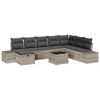 vidaXL Conjunto de Sof&aacute; de Jardim 9 unid. Cinzento-claro vime PE