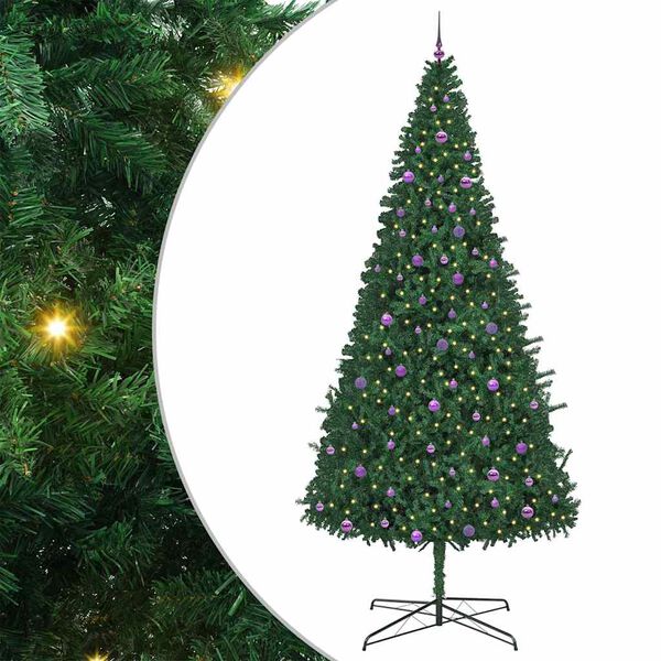 vidaXL &Aacute;rvore de Natal com luzes decorativas de corda Verde 400 cm PVC