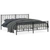 vidaXL Estrutura de cama com cabeceira e p&eacute;s 193x203 cm metal preto