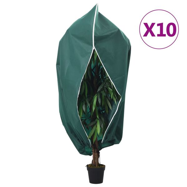 vidaXL Coberturas para plantas com fecho 10 pcs 70 g/m&sup2; 2,36x2 m