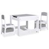 vidaXL Mesa infantil com duas cadeiras MDF branco