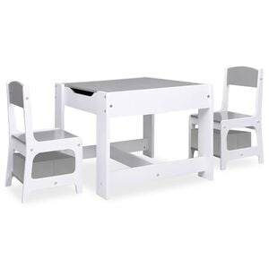 vidaXL Mesa infantil com duas cadeiras MDF branco