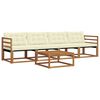 vidaXL Conjunto de Sof&aacute;s para Exterior 5 pcs Natural e Creme