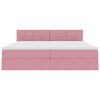 vidaXL Cama com Armazenamento com colch&atilde;o Rosa 200 x 200 cm Veludo