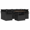 vidaXL Conjunto de Sof&aacute; de Jardim 7 unid. Preto Rattan Sint&eacute;tico