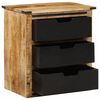 vidaXL Aparador c/ 3 gavetas 55x35x60 cm madeira de mangueira maci&ccedil;a