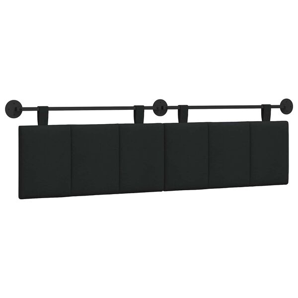 vidaXL Cabeceira Suspensa Riscas Preto 170 x 55 x 5 cm tecido