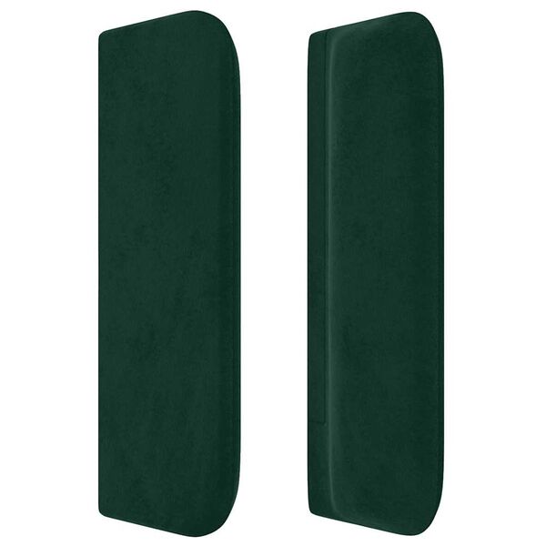 vidaXL Cabeceira de cama c/ abas veludo 203x16x78/88cm verde-escuro