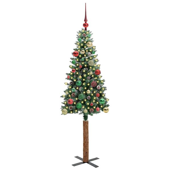vidaXL &Aacute;rvore de Natal Slim com 150 LEDs com suporte Verde 150 cm
