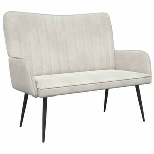vidaXL Sof&aacute; para 2 Pessoas Creme 115 x 61 x 87 cm Veludo