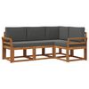vidaXL Conjunto de Sof&aacute;s para Exterior 4 pcs Natural e Antracite