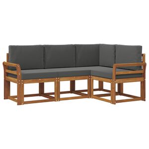 vidaXL Conjunto de Sof&aacute;s para Exterior 4 pcs Natural e Antracite