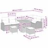 vidaXL Conjunto de Sof&aacute; de Jardim com almofada 9 pcs Preto e Creme