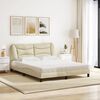 vidaXL Cama com colch&atilde;o Hvar 160x200 cm tecido cor creme