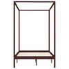 vidaXL Estrutura cama com toldo 120x200cm pinho maciço castanho-escuro