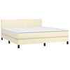 vidaXL Cama box spring c/ colch&atilde;o/LED 180x200cm couro artificial creme