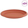 vidaXL Bandeja Redonda de Flores 24 pcs Vermelho Tijolo &Oslash; 14 x 2 cm