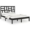 vidaXL Estrutura de cama 140x190 cm madeira maci&ccedil;a preto