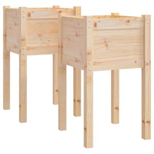 vidaXL Vasos/floreiras de jardim 2 pcs 40x40x70 cm cm pinho maci&ccedil;o