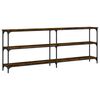 vidaXL Mesa consola 200x29x75 cm derivados de madeira carvalho fumado