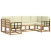 vidaXL Conjunto de Sof&aacute;s para Exterior 6 pcs Branco e Creme