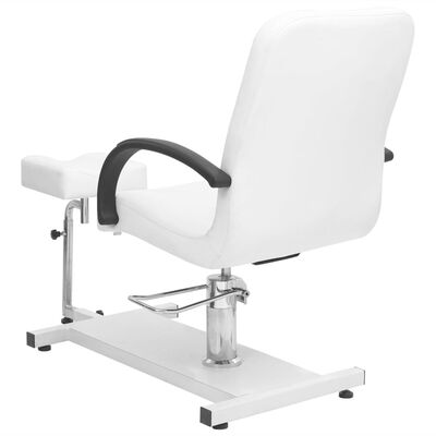 vidaXL Cadeira massagens c/ apoio pés 127x60x98 cm couro art. branco