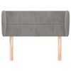 vidaXL Cabeceira de cama c/ abas veludo 83x23x78/88 cm cinzento-claro