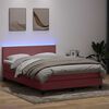vidaXL Cama box spring c/ colch&atilde;o e LED 160x220 cm veludo rosa