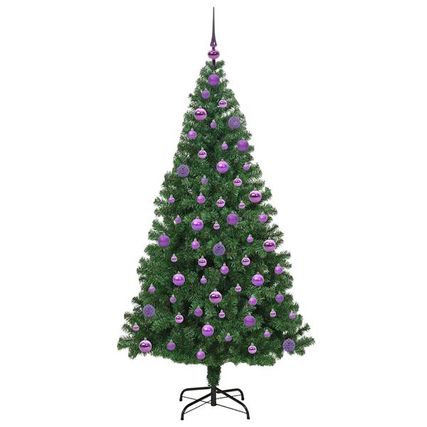 vidaXL &Aacute;rvore de Natal Artificial Verde 180 cm PVC, A&ccedil;o e Pl&aacute;stico