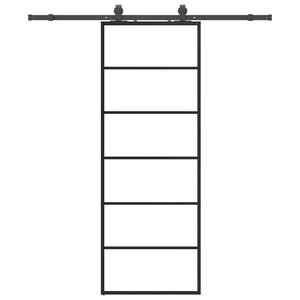 vidaXL Porta deslizante c/ conj. ferragens 76x205cm vidro ESG preto