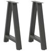 vidaXL P&eacute;s para mesa de jantar em formato A, 2 pe&ccedil;as, antracite, 50x(72-73) cm, a&ccedil;o