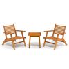 vidaXL 3 pcs conjunto de bistr&ocirc; em madeira de ac&aacute;cia maci&ccedil;a