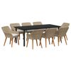 vidaXL Conjunto de Jantar para Jardim 9 unid. Bege vime PE