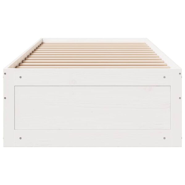 vidaXL Cama sem colchão com gavetas 90x200 cm pinho maciço branco