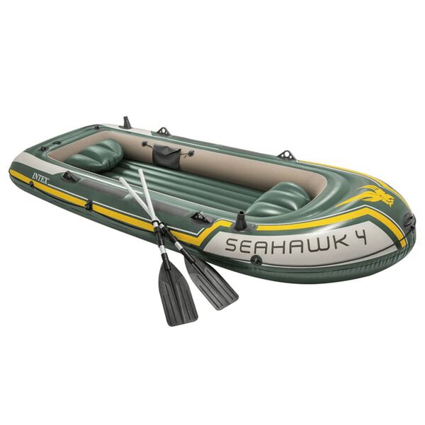 Intex Conjunto barco insufl&aacute;vel Seahawk 4 com motor corrico e suporte